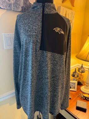 Fanatics NFL Men’s Athleisure Baltimore Ravens 3/4 Zip Lightweight Pullover